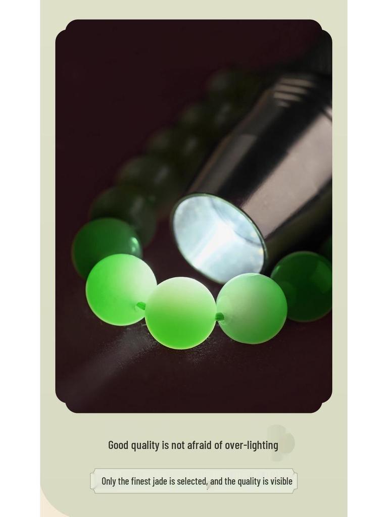 Ожерелье из нефрита Хэтянь с бусинами-просом - 4 мм Хрустальное зеленое нефритовое колье-чокер Ключичная цепочка