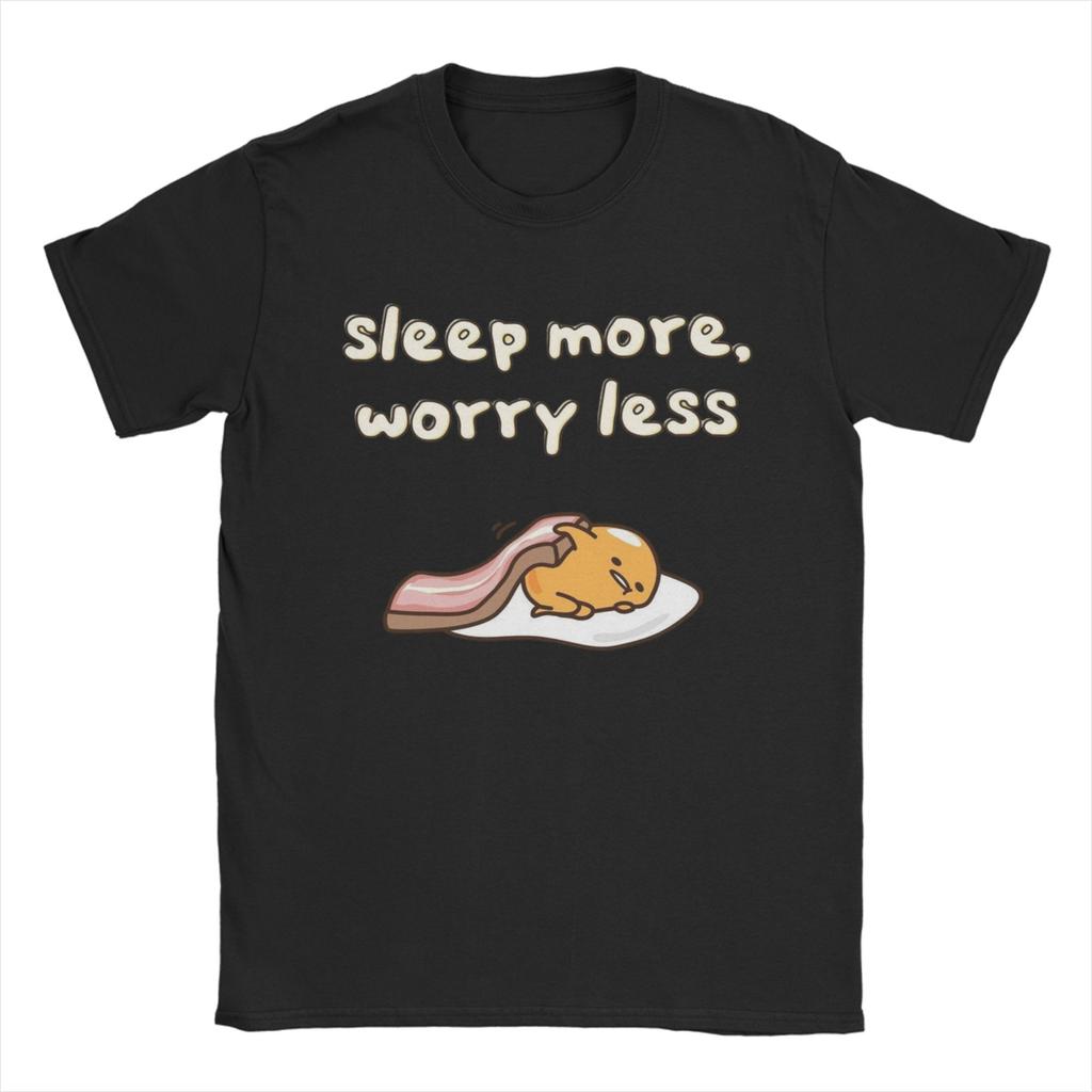 Повседневная футболка Gudetama "Вы заслужили поспать" для мужчин, с круглым вырезом, короткий рукав, хлопковый летний топ