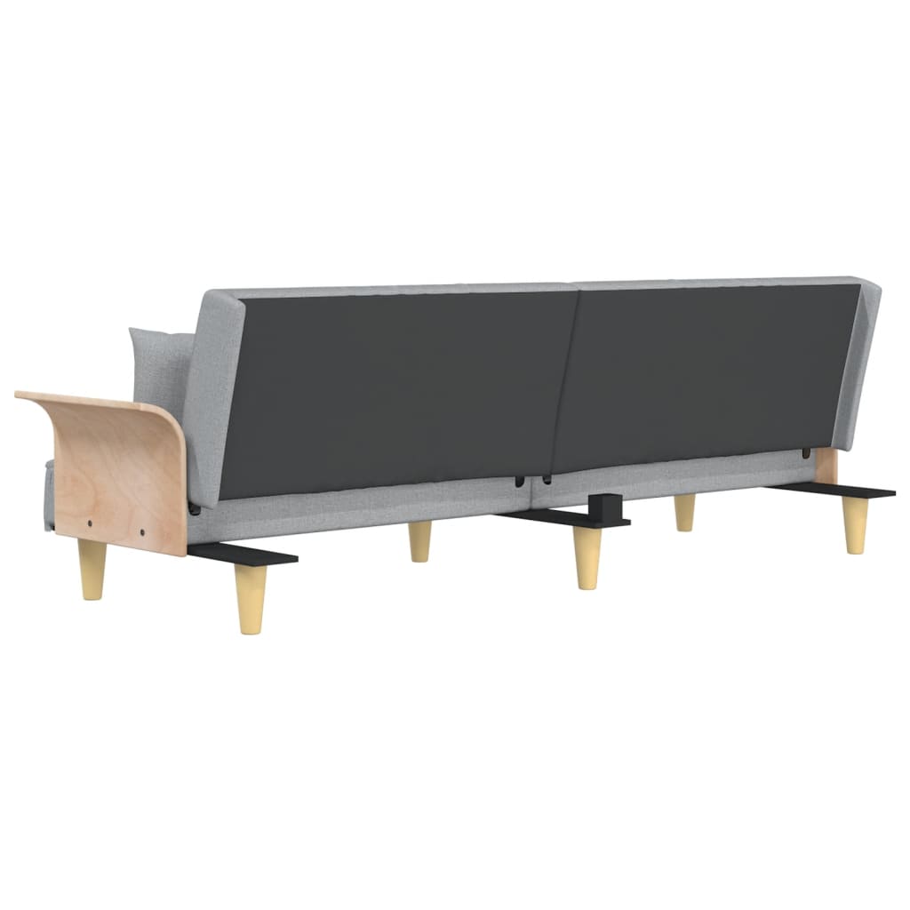 Sleeper Sofa with Armrests Light Grey Fabric