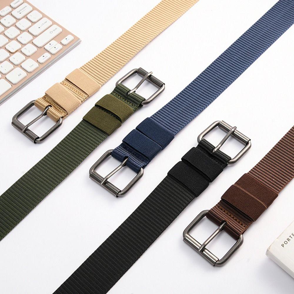 Pants Vintage Ladies Dress Strap Nylon Canvas Braided Belt Weave Waist Band Pin Buckle Waistband