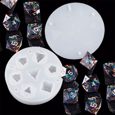Большие формы из смолы для кубиков DND для изготовления кубиков своими руками, 7 полостей, многогранная силиконовая форма со стереоскопическим дизайном, формы из эпоксидной смолы для настольной настольной игры