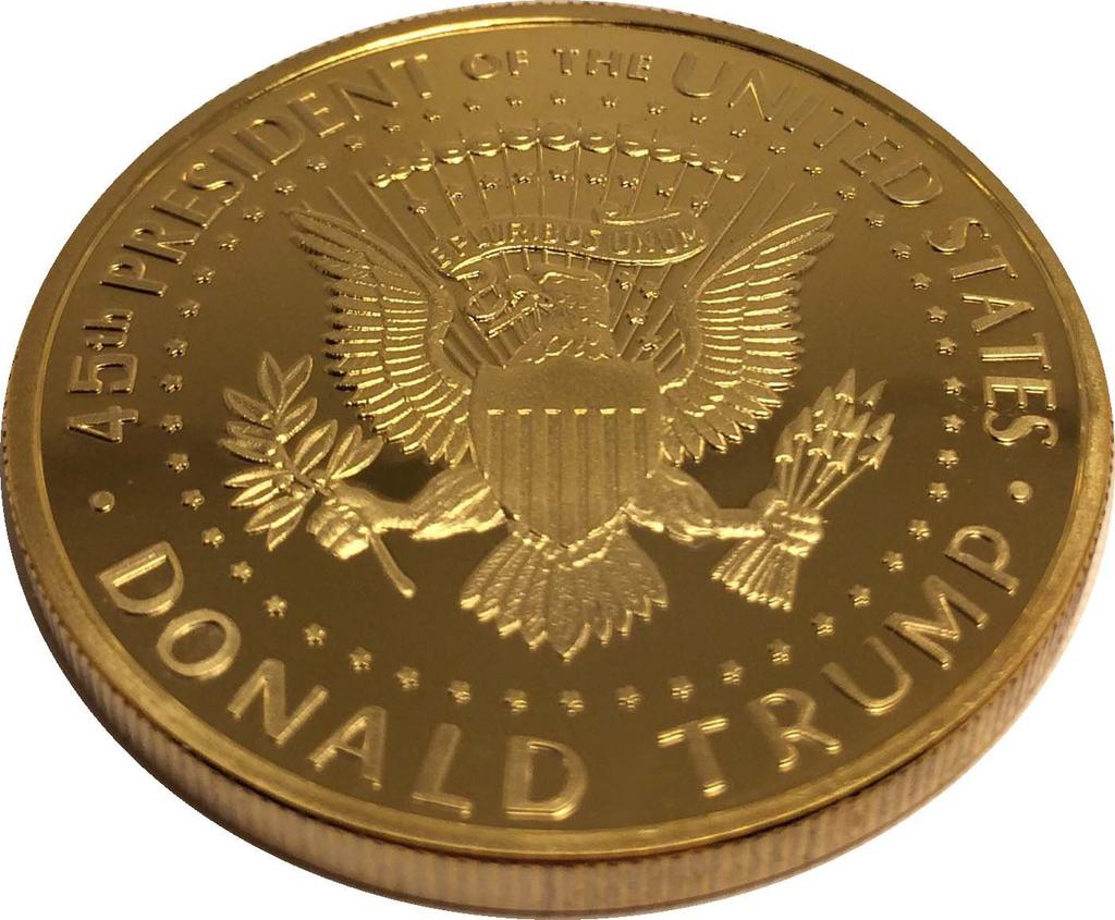 Donald Trump Gold Coin 2017, Gold Plated Collectable Coin, 45th President, Certificate of Authenticity Official GOPBOX