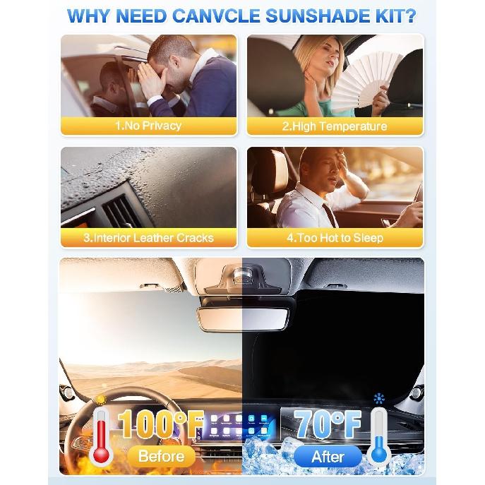 Солнцезащитный козырек на лобовое стекло, подходит для Toyota 4Runner 2010-2023 2024, козырек на боковое заднее окно, комплект козырьков на полное окно, защита конфиденциальности, сохранение автомобиля