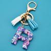 Colorful Acrylic Initial Tassel Keychain - Fashionable Jewelry