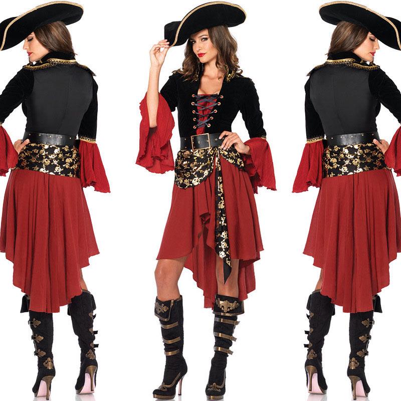 Взрослый женский пиратский костюм Хэллоуин Карнавальные костюмы Фантазийное платье Фэнси