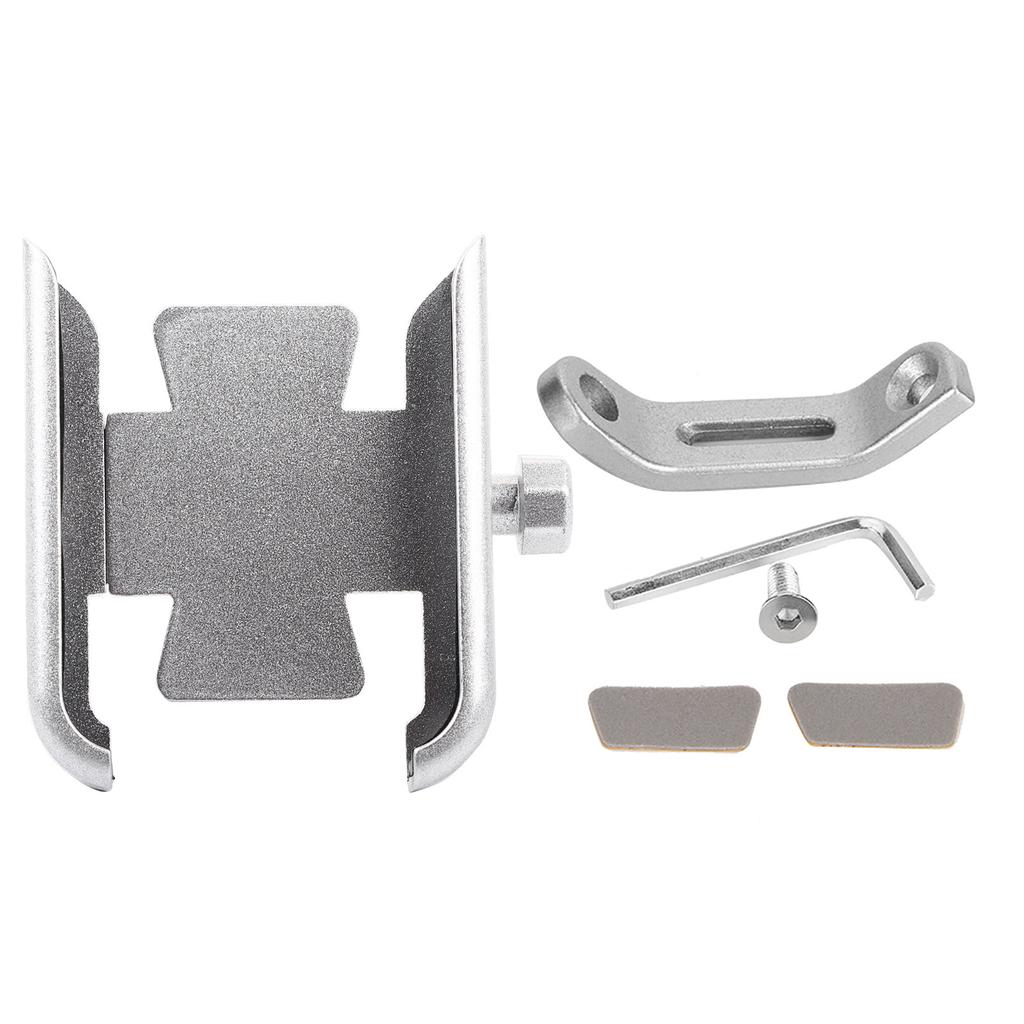 Universal Aluminum Alloy Motorcycle Phone Holder Stand Bracket Modification Parts(Silver)