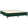 Box Spring Bed with Mattress Dark Green 160x200 cm Velvet