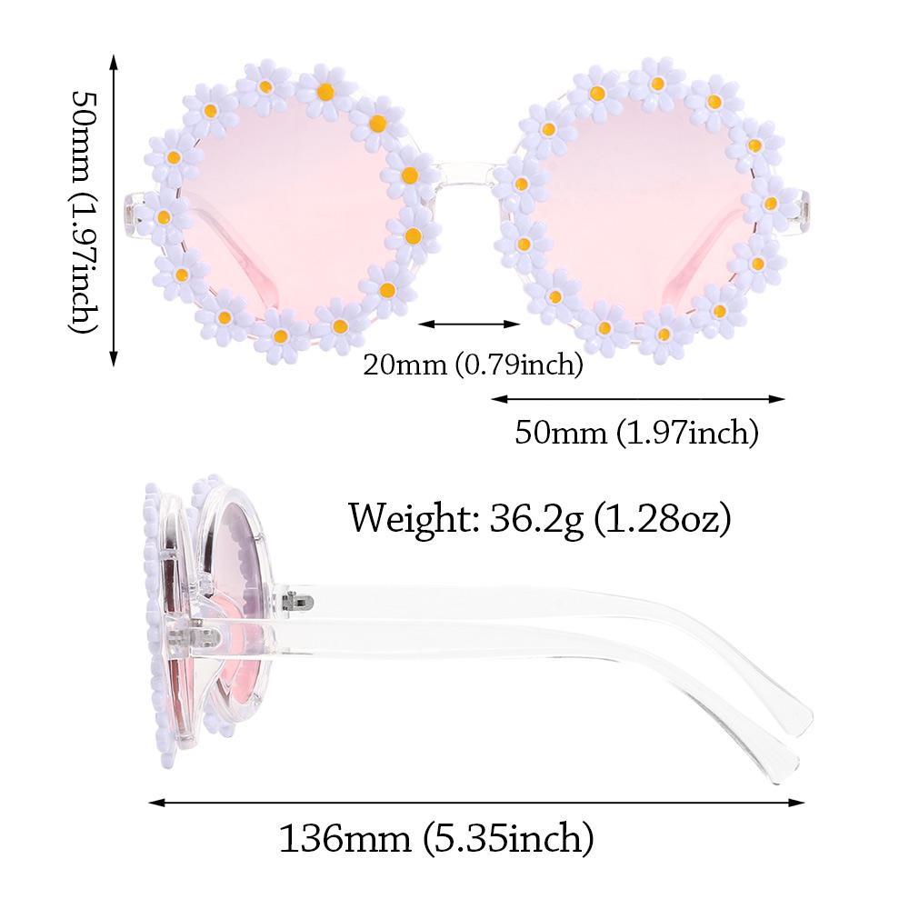 Fashion Disco Party Flower Sun Glasses Round Frame Daisy Sunglasses for Women Shades