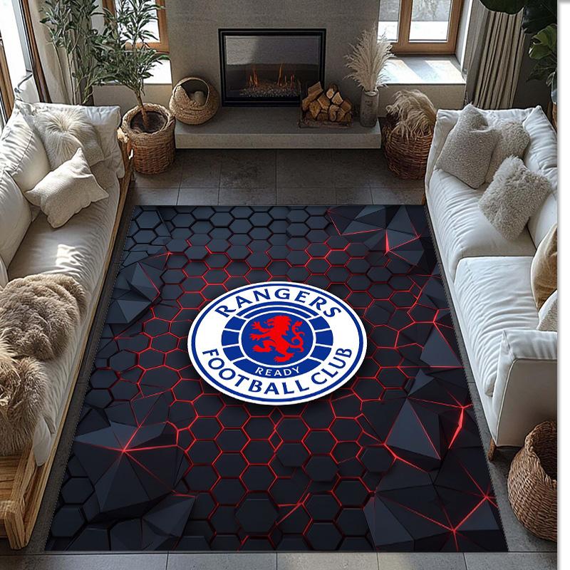 Rangers FC Футбол Футболный Узор Мягкий Ковер для Зоны Нескользящий Ковер для Пола в Помещении Спортивный Декоративный Коврик для Спальни