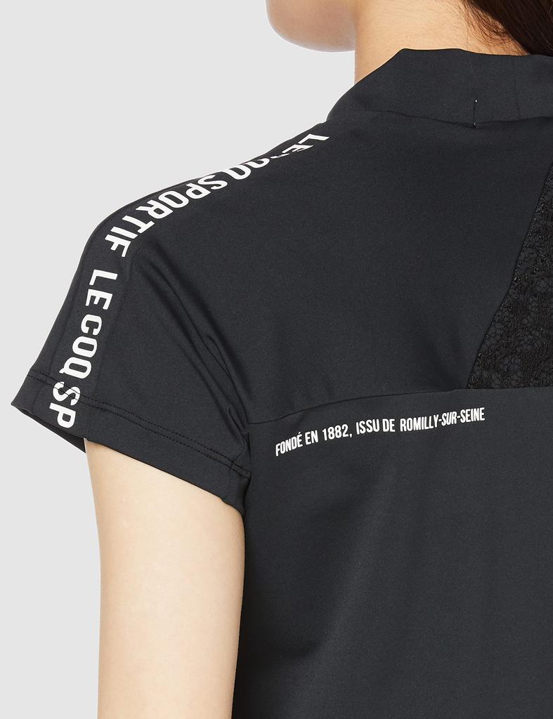 Coq Sportif Short Sleeve Shirt Sweat Absorbent Quick Drying Stretch UPF50 ECO Golf QGWVJA22 BK00 Equivalent To Japanese Size XS [Le Golf] [RIJOUME]