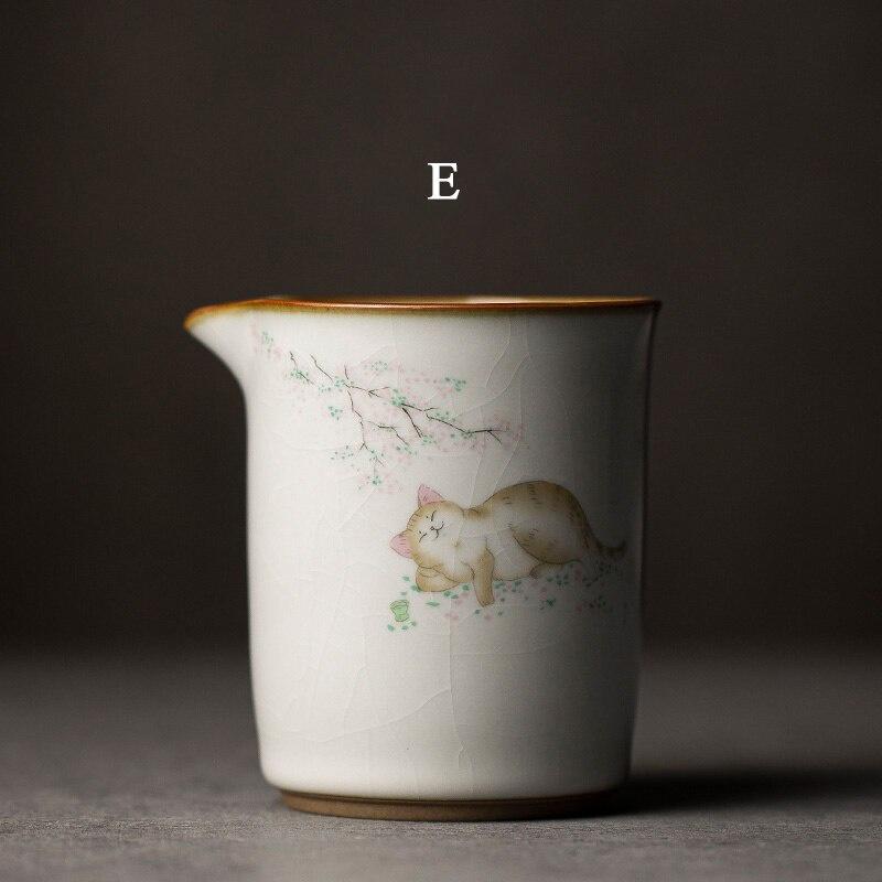300 мл Ru Kiln Fair Cup Cute Cat Tea Divider Ceramic Even Cup Gong Cup