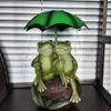 Лягушка-пара, солнечный свет, прочная конструкция из смолы, водонепроницаемая, устойчивая к ультрафиолетовому излучению, скульптура лягушки, держащей зонтик, со светодиодной подсветкой