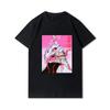 Plus Size Evangelion Printed Men T Shirts Round Neck Cotton Tops Summer Anime Casual Black Tees