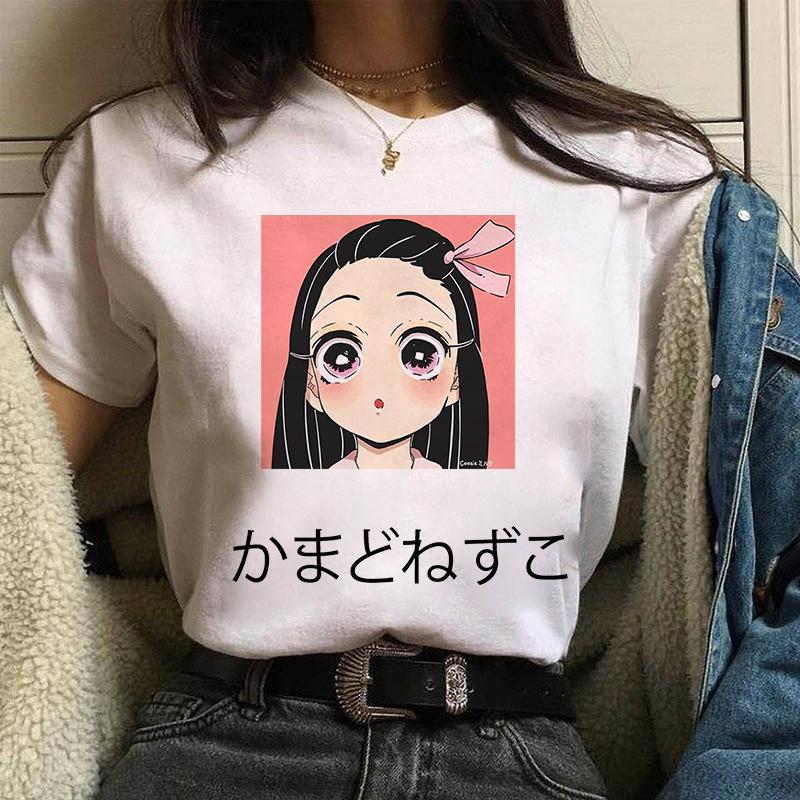 Nezuko Demon Slayer Anime T Shirt Comics Japanese Graphic Printed Cartoon Streetwear Top Oversized Tee Female/Man T-Shirt