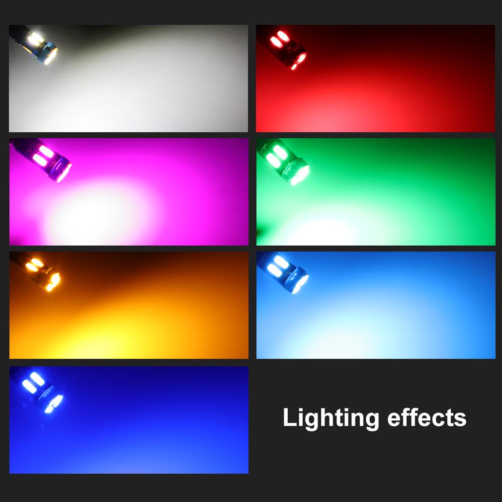 6Pcs T5 Led Bulb W3W W1.2W Led Canbus Car Interior Lights Dashboard Warming Indicator Wedge Auto Instrument Lamp 12V