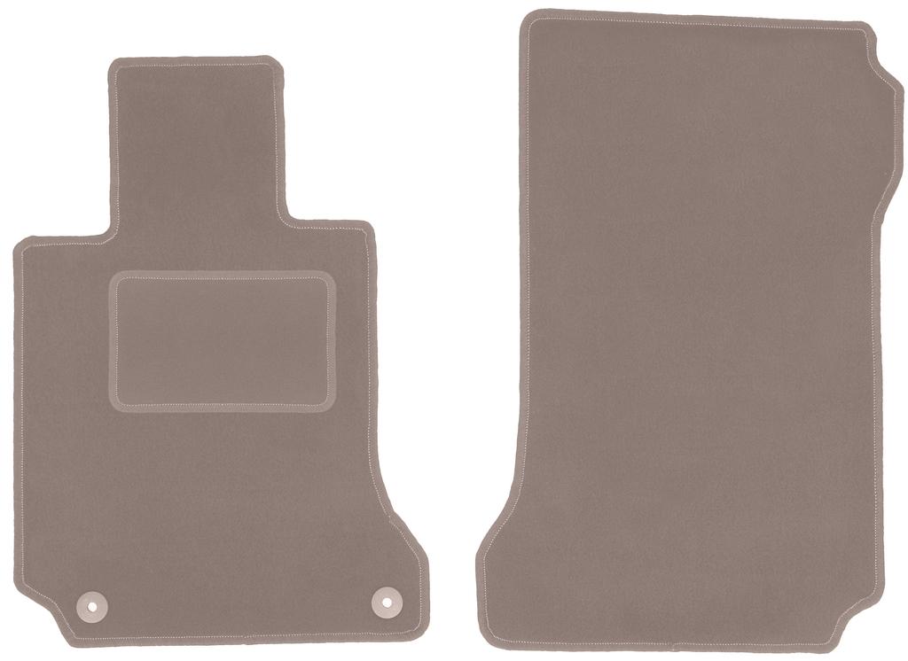 Beige front floor mats for: Mercedes C W204 sedan, station wagon, coupe (2007-2014)