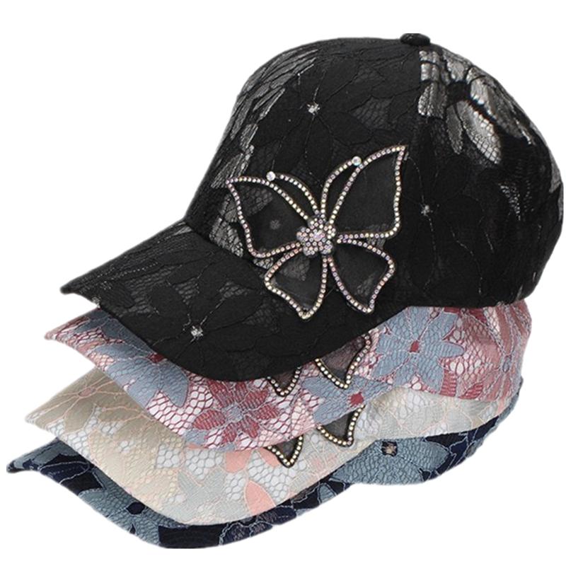 Новая модная женская бейсболка с подвеской в ​​виде бабочки и цветка, женская уличная регулируемая уличная летняя шляпа дальнобойщика