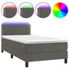 Maison Exclusive - Sommier à lattes de lit avec matelas LED Gris foncé 100x200 cm