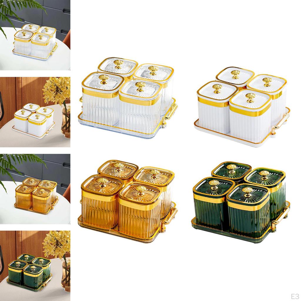 Тарелка для сухофруктов, конфет, орехов, блюдо с крышкой, 4 решетки, разделенные сервировочные тарелки, закуска для вечеринки