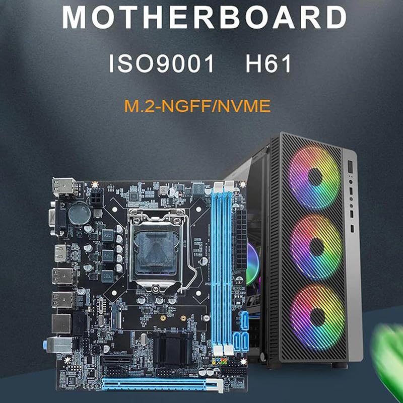 Для настольных компьютеров Материнская плата H61 LGA1155, двухканальная DDR3, M.2 NVMe NGFF, M ATX Материнская плата поддерживает выход VGA и HDMI
