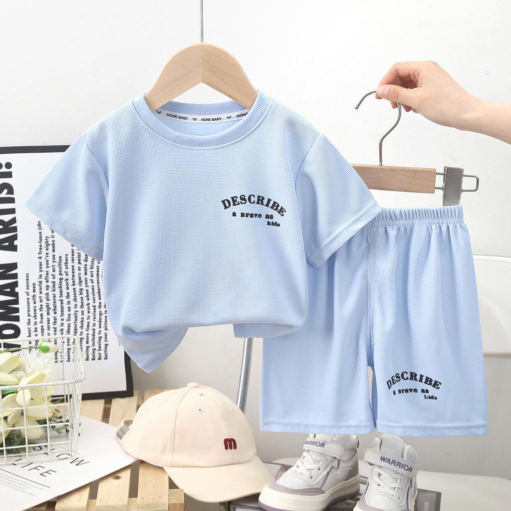 Летние шорты для мальчиков и девочек Футболки Детские костюмы с короткими рукавами Летняя одежда для малышей Детская одежда