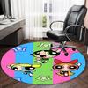 1pc Powerpuff3 Carpet, Round Rug, Comfortable, Suitable for Entryways, Living Rooms, Office, And Bedrooms, Christmas Decoration