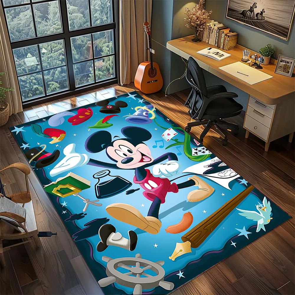 Cute Mickey Minnie Mouse Polka Dot Rug Carpet Large Area Rug Non Slip Washable Floor Mat Gamer Room Bedroom Home Decor