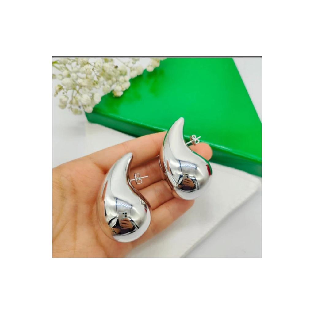 Итальянская модель Bottega Tear Drop с PvD-покрытием, вес 4,40 грамма (3,7 см/31 мм) Серьга001