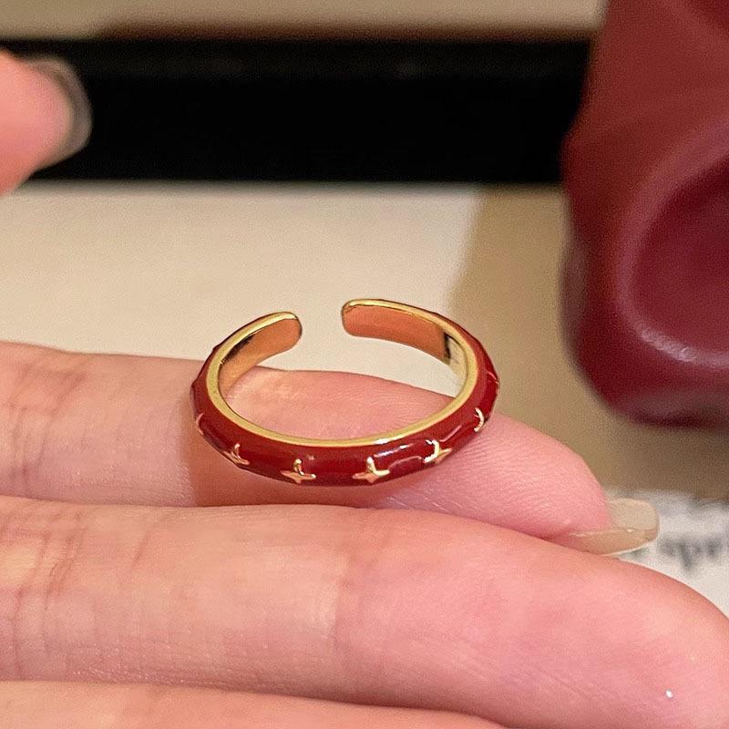 Кольцо Ankola Red Drop Oil Open Ring: Женская коллекция осень/зима: модная, универсальная и изысканная