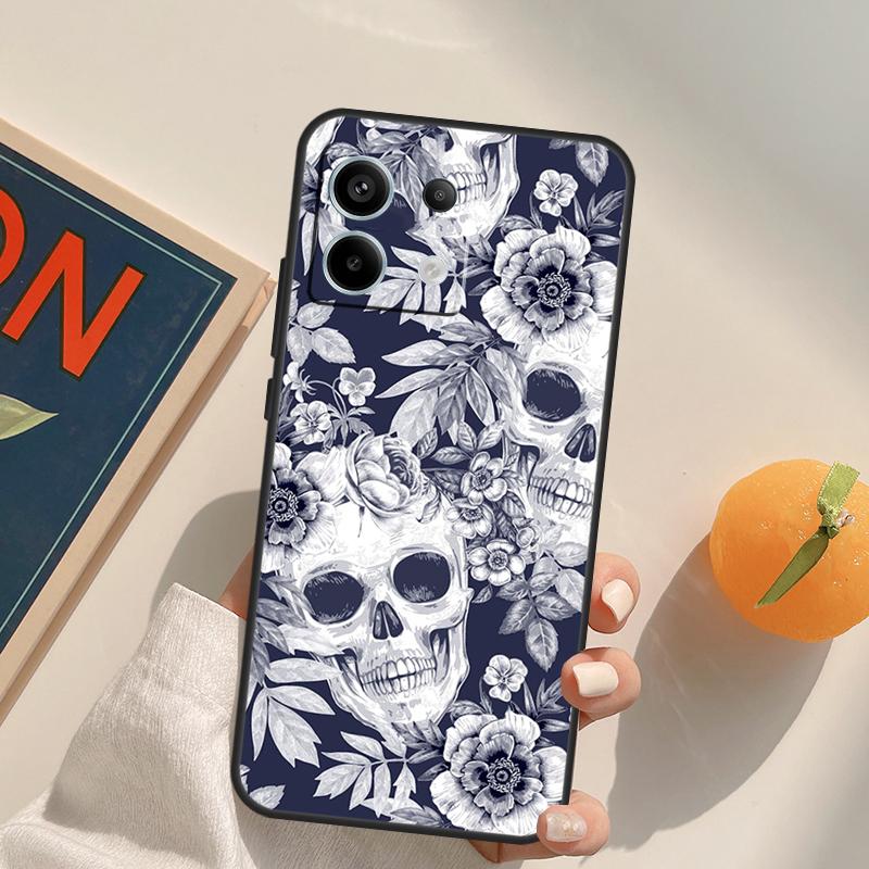 Чехол Funda с рисунком Скелет Череп для Xiaomi Redmi Note 13 Pro 9 10 11 12 14 Pro 10S 11S 12S Redmi 14C 13C 10C 12C
