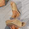 Fashion Ladies Shoes 2024 Hot Sale Open Toe Women's Slippers Summer Rome Solid Outdoor Casual Beach Wedge Heel Large Size Slippers