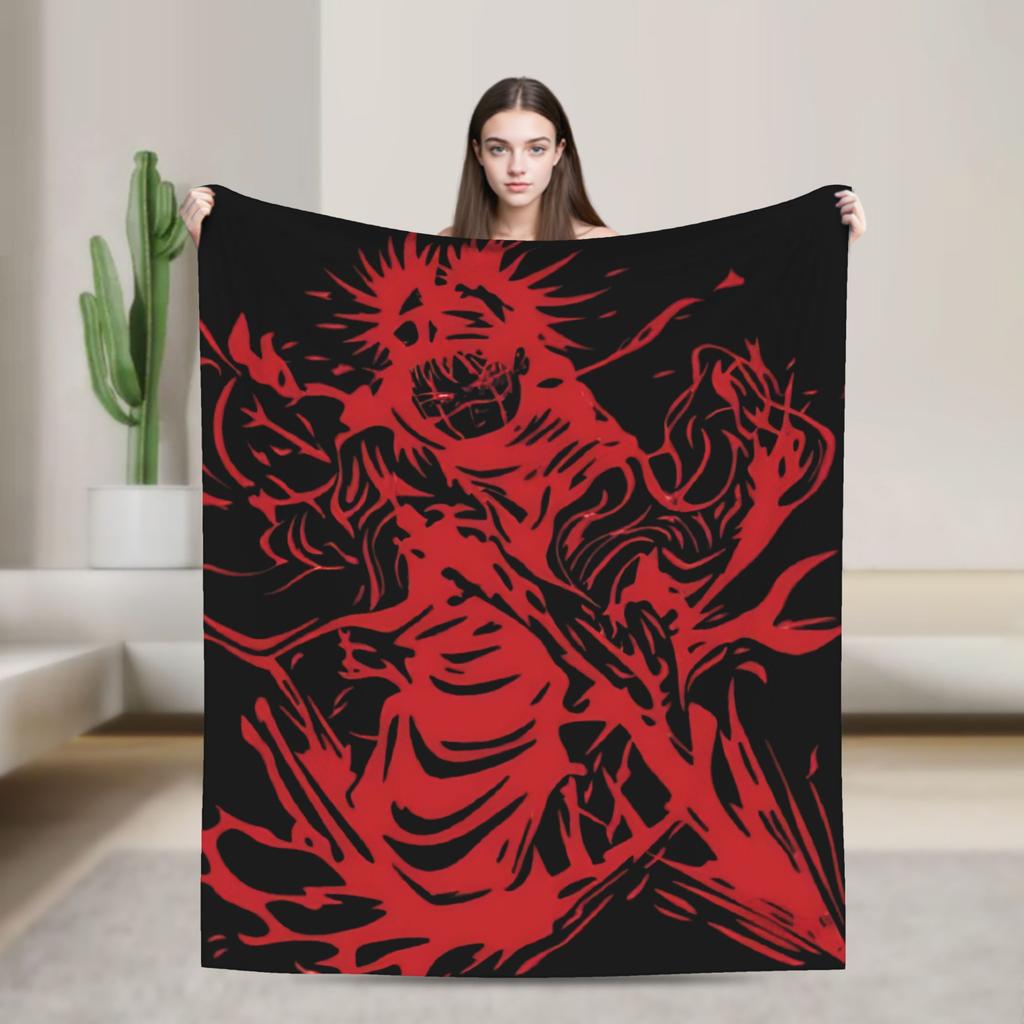 Choso Blanket Cover Flannel Kaisens Anime Lightweight Thin Throw Blanket for Car Sofa Couch Bed Rug