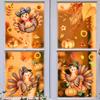 4Pcs/Set Thanksgiving Window Sticker Double-sided Turkey Pumpkin Maple Leaf Sunflower Holiday Decoration Removable PVC Electrostatic Glass Cling Decal