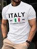 Италия Repubblica Italiana Печатные Футболки Мужская Мода Футболка с О-образным Вырезом Хлопок Свободная Одежда Мужская Универсальная Повседневная Уличная Одежда
