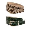 Y2K Leopard Pattern PU Leather Belt Adjustable Waistband Pin Buckle Waist Strap For Women Jeans Pants Fashion Accessory