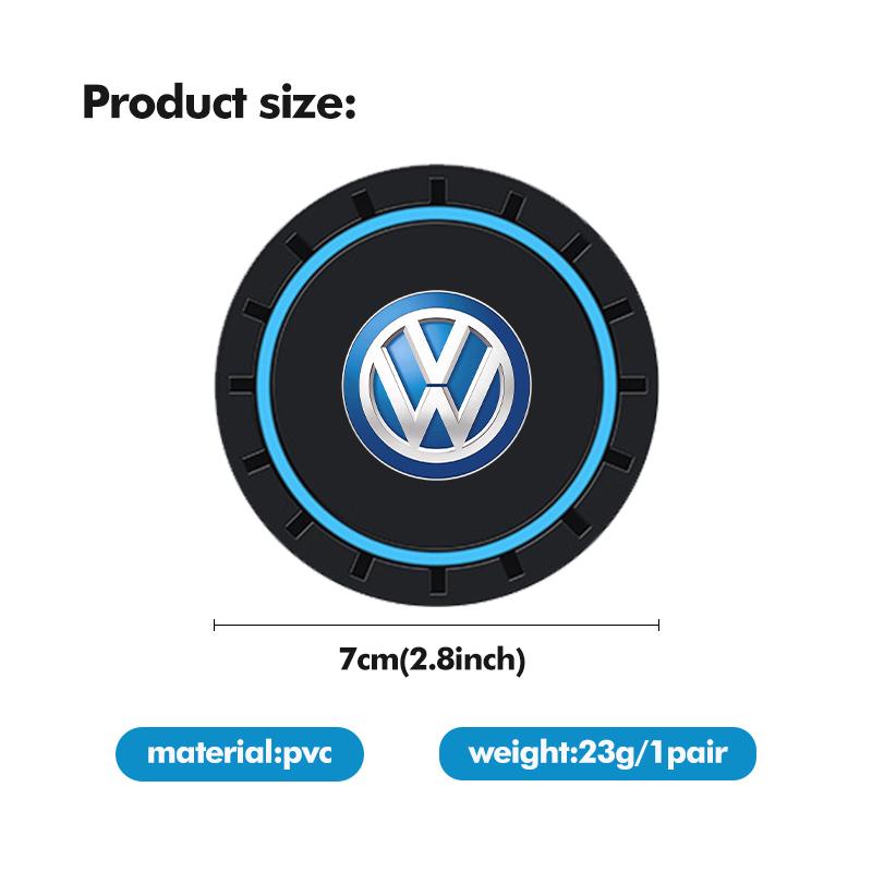 Emblems For Volkswagen VW 2pcs Car Cup Holder Anti Slip Insert Coasters Pads Accessories Polo Jetta Sagitar Magotan Passat B5 B6 ze1