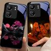 Красная Луна Розовое Дерево Для Xiaomi Redmi 13C Note13 12 Pro Plus 5G Note 9 13T Pro POCO X6 F5 F6 Черный Чехол из Закаленного Стекла