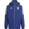 Performance Italy Condivo 22 Rain Jacket Striped Comfortable Breathable Hooded Football Shirt Men Jacket Dark-Blue HS9841