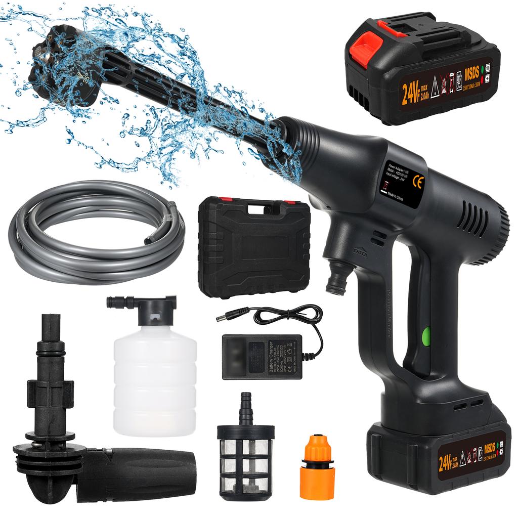 Handheld Pressure Washer Portable Power Cleaner with Rechargeable 1500*10mAh Battery Car Washer Gun