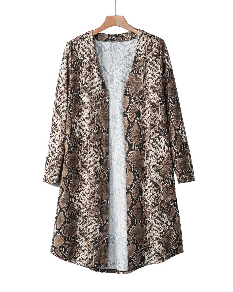 Azura Exchange Длинный кардиган со змеиным принтом