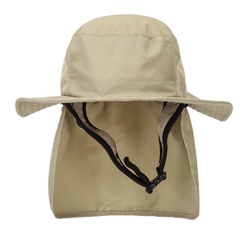 Sun Hat Men's Outdoor Riding Windproof Sun Protection Removable Sun Hat Bucket Hat Women's Anti-splashing Big Edge Hat