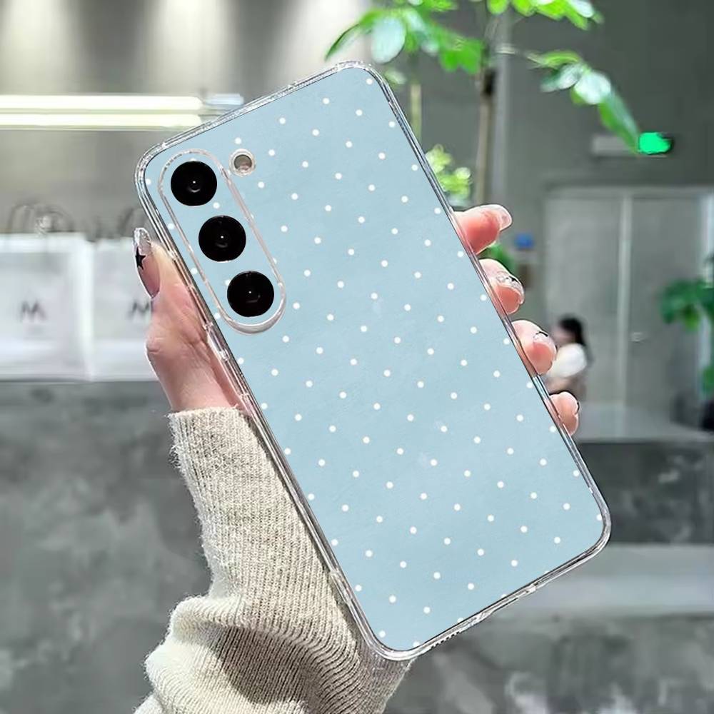 Clmj Чехол с горошком для Samsung Galaxy A91,80,73,72 ,71,53,52,32 ,31,22,21s,20, Прозрачный чехол