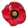[R6070] - Designer Brooch 'Lilipoupettes' (poppy) Red Black - 40 Mm