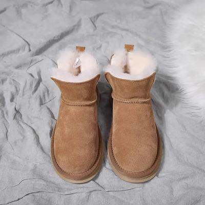 Модные женские зимние ботинки с круглым носком Новинка Женская обувь Элегантные на среднем каблуке Зимние Водонепроницаемые Нескользящие Модные Удобные 2024