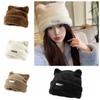 Bear Ears Knitted Cap Letter Winter Plush Hat Cute Cat Ears Hat  Female/Girls