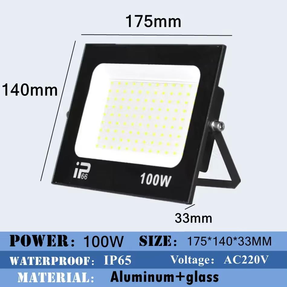 AC220V LED Flood Light Spotlight IP66 Waterproof Outdoor Garden Porch Courtyard Lamp  6500K Garage Gate Wall Lamps 100W 150W 200W