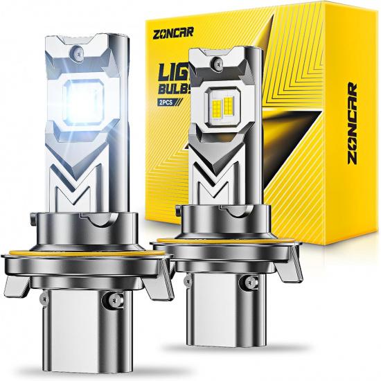 H13 Fog Light Bulbs, 10X Brighter 60000LM 6500K 60W White 9008 Driving Light Bulbs, 1:1 Size Plug N Play IP68 Waterproof, 60,000Hrs Long Lifespan, No