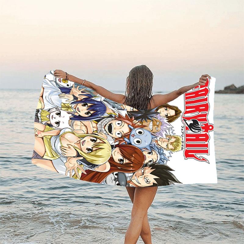 1pc Fairy Tail1 Beach Towel, Beach and Seaside Swimming Pool Equipment, Fashion Pattern, Rectangular, Travel Essentials