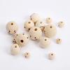 10pcs-60pcs Smile Face Painting Round Natural Wood 10mm 12mm 20mm 25mm Loose Beads for DIY Crafts Woodcraft Jewelry Bracelet Making Accessories