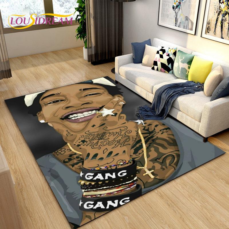 Ковер Legend Star Hip Hop Art Rapper Большой, Ковер для Гостиной Спальни Дивана Прихожей Декор, Детский Нескользящий Напольный Коврик